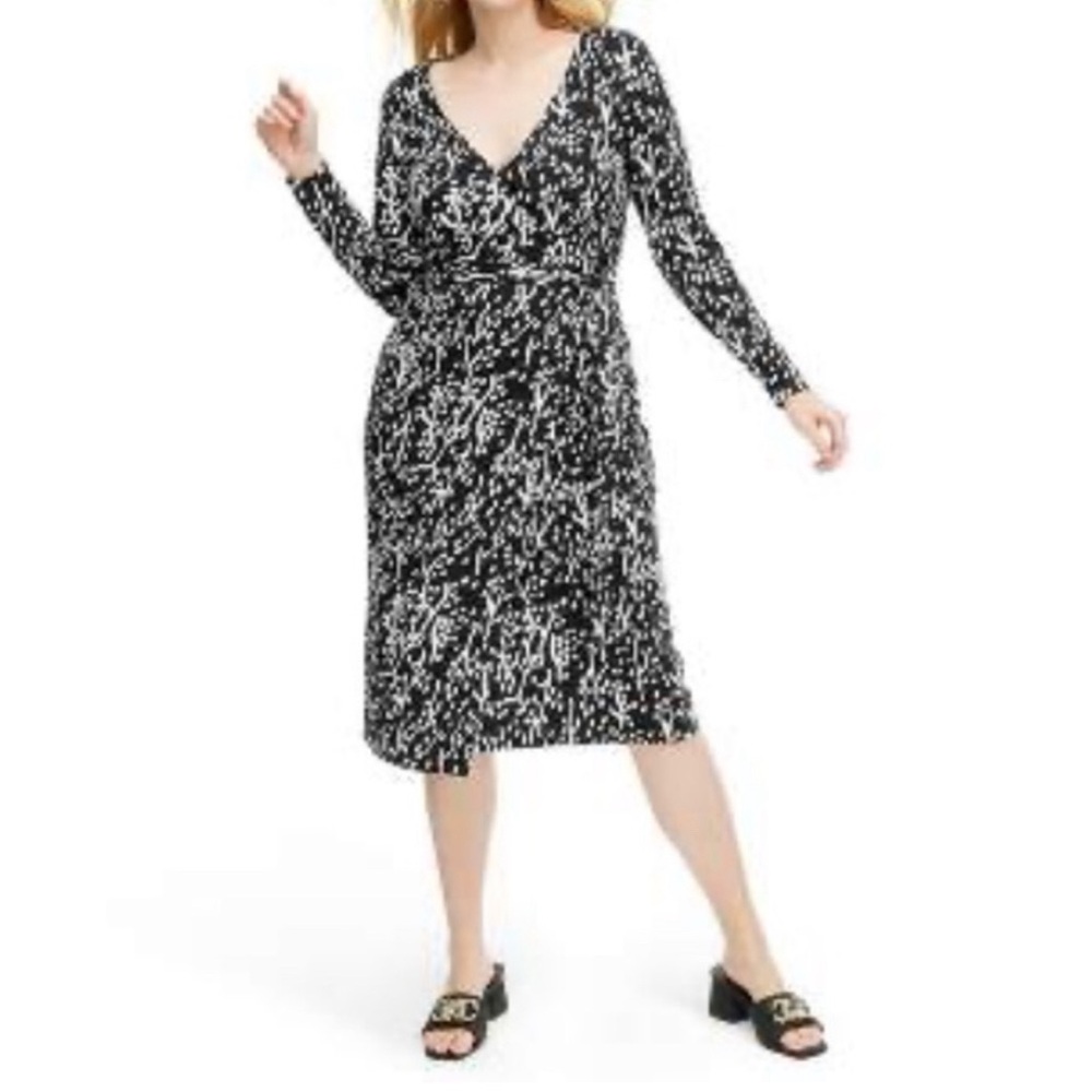 Women's Long Sleeve Midi Sea Spots Black
Wrap Dress - DVF ‼️‼️